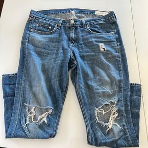 Rag & Bone relaxed fit distressed boyfriend jeans